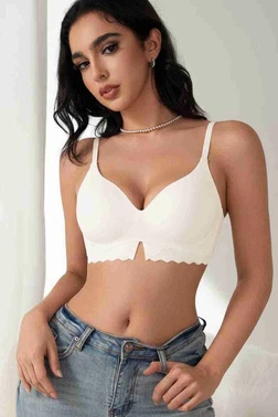 Merry See Balensiz Çıkarılabilir Pedli Lazer Kesim Sütyen Krem Merry See MSB8808 Krem - Alternatif Görünüm