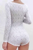 Merry See Çiçek Desenli Tasarım Tulum Gecelik Body Çok Renkli MS 2366 Çok Renkli detay görünüm