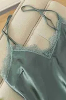 Dantel İşlemeli Çiçek Desenli Şort Pijama Takımı Merry See MS3260 - Yeşil Yeşil görsel 4