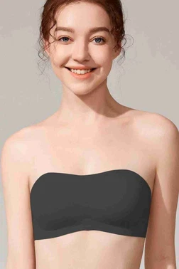 Merry See Dikişsiz Balensiz Çıkarılır Pedli Lazer Kesim Kaydırmaz Şeffaf Silikonlu Straplez Sütyen Merry See AN2003 Siyah - Alternatif Görünüm