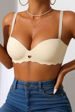 Merry See Dikişsiz Balensiz Hafif Destekli Kalpli Lazer Kesim Görünmez Sütyen Merry See MSB9975 TEN - Alternatif Görünüm