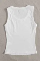 Merry See Düz Renk Kadın Kolsuz Bluz Crop Top Beyaz Beyaz görsel 6