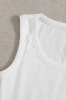 Merry See Düz Renk Kadın Kolsuz Bluz Crop Top Beyaz Beyaz görsel 8