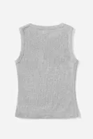 Düz Renk Kadın Kolsuz Bluz Crop Top Gri Merry See MS 3905 Gri Gri görsel 6