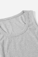 Düz Renk Kadın Kolsuz Bluz Crop Top Gri Merry See MS 3905 Gri Gri görsel 7