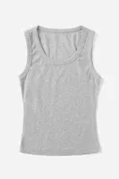 Düz Renk Kadın Kolsuz Bluz Crop Top Gri Merry See MS 3905 Gri Gri görsel 8