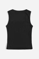Düz Renk Kadın Kolsuz Bluz Crop Top Siyah Merry See 4586 Siyah görsel 6