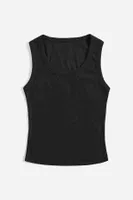Düz Renk Kadın Kolsuz Bluz Crop Top Siyah Merry See 4586 Siyah görsel 7