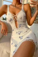 Kalp Aksesuarlı Tasarım Şık Dantelli Gecelik Beyaz Merry See MS4023 Beyaz Beyaz