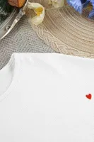 Kalp Baskılı Uzun Kollu İnce Kumaş Dökümlü Pijama Takımı Merry See MS2386 Beyaz Beyaz görsel 4