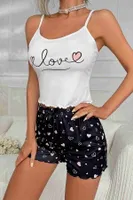 Love Kalp Baskılı Şortlu Pijama Takımı Merry See MS2387 Çok Renkli Çok Renkli görsel 4
