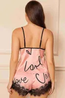 Love Kalp Baskılı Şortlu Pijama Takımı Pembe Merry See MS2379 Pembe Pembe farklı açı