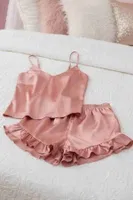 Merry See Saten Şortlu Takım Pembe MS2308 Pembe görsel 4