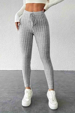 Merry See Yüksek Bel Özel Kumaş Tayt Gri Merry See MS4001 Gri