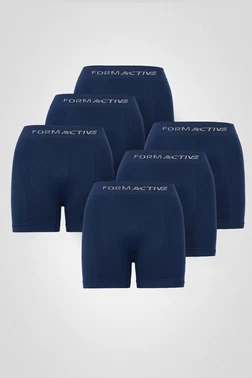 FormActive Lacivert Microfiber Likralı Sentetik Yapılı Erkek Boxer 6lı Set FormActive 4400 - 6 ADET