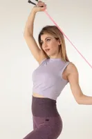 Turtleneck Sports Crop DoReMi 001-002104 Lilac görsel 4