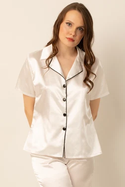 Miorre Gömlek Yaka Saten Pijama Üst Miorre 001-001161