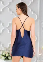 Çapraz Askılı Saten Kısa Kadın Gecelik Miss Laris 2092 Görsel detay görünüm