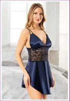 Asimetrik Kesim Saten Askılı Kadın Gecelik Miss Laris 2106 Görsel