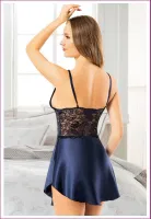 Asimetrik Kesim Saten Askılı Kadın Gecelik Miss Laris 2106 Görsel detay görünüm