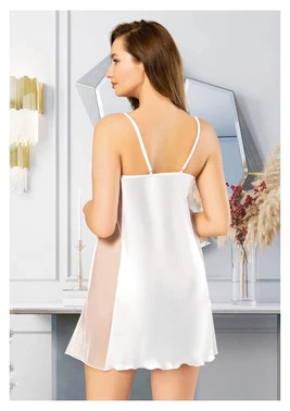 Miss Laris Büyük Beden İnce Askıkı Saten Gecelik Miss Laris 4023 - Alternatif Görünüm