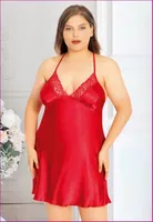 Kırmızı Askılı Mini Kırmızı Gecelik Miss Laris 4026 Kırmızı