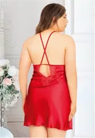 Kırmızı Askılı Mini Kırmızı Gecelik Miss Laris 4026 Kırmızı detay görünüm