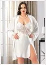 Göğüs Dantelli Büyük Beden Kadın İkili Saten Takım Miss Laris 6018