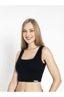 Modal Geniş Askılı Crop Kadın Atlet Confeo C801-010 Siyah görsel 4