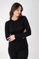 Modal Uzun Kollu Bisiklet Yaka T-shirt Confeo C801-024 Siyah