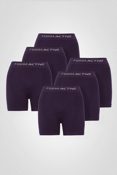 Mor Microfiber Likralı Sentetik Yapılı Erkek Boxer 6lı Set FormActive 4400 - 6 ADET