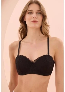 NBB Dantelli Balenli Desteksiz Kadın Sütyen Nbb 30015 