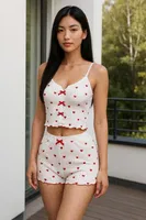 Kalpli İnce Askılı Şortlu Pijama Takım NightLight 3739 Görsel detay görünüm