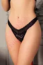 Siyah Dantelli Erotik String Kadın Külot NightLight 9162-1