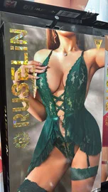 NightLight Önü Açık Göğüs Dantelli Mavi Fantazi Kısa Gecelik NightLight 3810