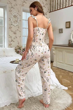 Merry See Özel Örme Kumaş Askılı Pijama Takımı Çok Renkli Merry See MS 4089 - Alternatif Görünüm