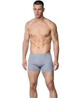 Pamuklu Likralı Erkek Boxer Gri Gümüş 4018 Gri
