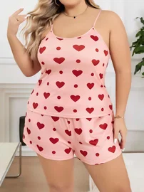 Lily Bianca Kalpli Askılı Büyük Beden Şort Pijama Takım Lily Bianca 13072