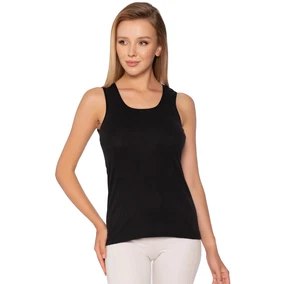 Gümüş Ribana Geniş Askılı Düz Biye Siyah Kadın Atlet Gümüş 4024  - 6 Adet