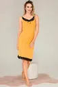 Sarı Kenarları Dantel İnce Askılı Kadın Tunik Gecelik Lady 5533