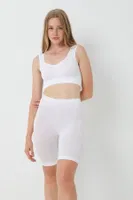 Seamless Dikişsiz Uzun Paçalı Kadın Boxer 1410 Beyaz görsel 12