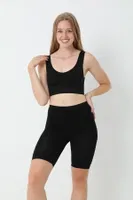 Seamless Dikişsiz Uzun Paçalı Kadın Boxer 1410 Siyah