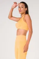 Kalın Askılı Seamless Fitilli Spor Sütyeni FormActive 1510 Saks Mavi Sarı
