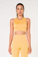 Kalın Askılı Seamless Fitilli Spor Sütyeni FormActive 1510 Saks Mavi Sarı görsel 4