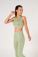 Kalın Askılı Seamless Fitilli Spor Sütyeni FormActive 1510 Lila Yeşil detay görünüm