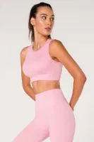 Kalın Askılı Seamless Fitilli Spor Sütyeni FormActive 1510 Leopar Pembe detay görünüm