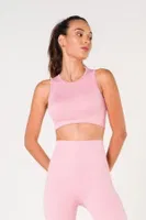 Kalın Askılı Seamless Fitilli Spor Sütyeni FormActive 1510 Leopar Pembe görsel 4