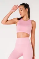 Kalın Askılı Seamless Fitilli Spor Sütyeni FormActive 1510 Leopar Pembe görsel 5