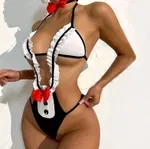 Seksi Hizmetli Body Kostüm SHE 2019 Siyah detay görünüm