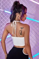 Şık Kalp Aksesuarlı Crop Büstiyer T-shirt Merry See AN1008 Beyaz Beyaz detay görünüm